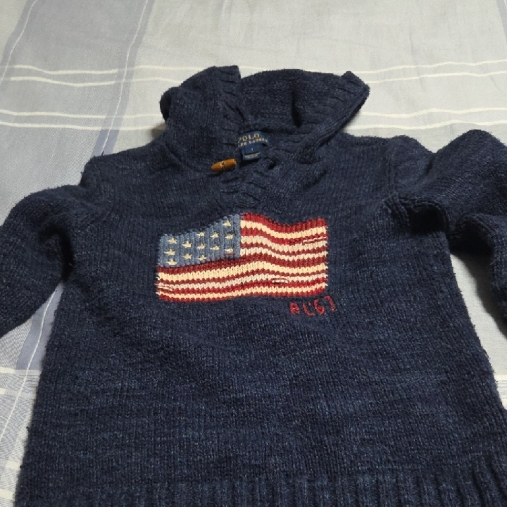 Ralph Lauren Dark Blue Knit with Flag Design